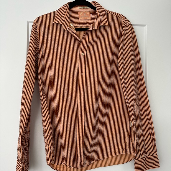 Orange Striped Oversized Shirt - Picture 4 of 6